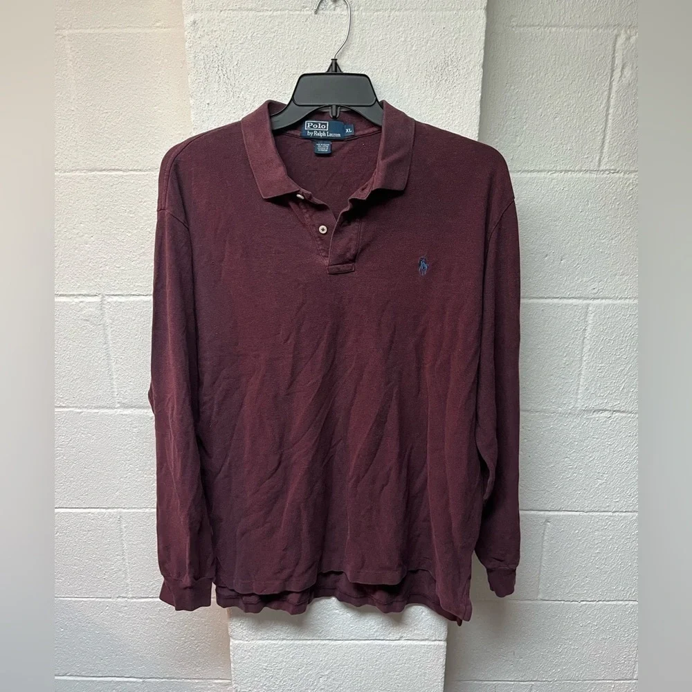 Ralph Lauren Men's Deep Burgundy Polo Shirt. XL